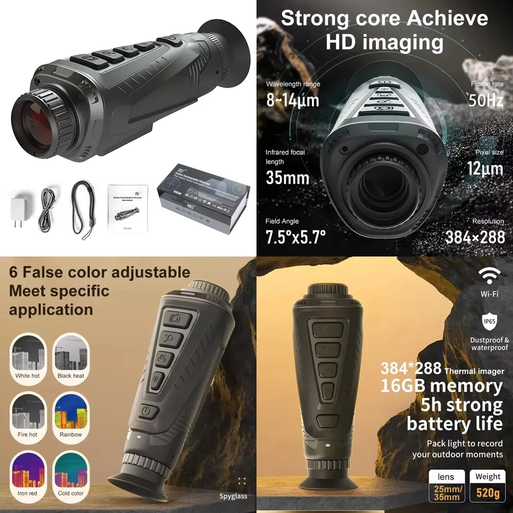 Thermal Scope Night Vision Monocular - 2026년형 열화상 단안경, 사냥용, 384x288 25Hz,